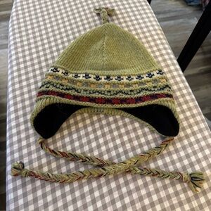 Vintage Merkley Colorful Pattern Knit Winter Hat With Ear Flaps